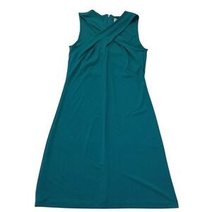 Michael Kors Womens Teal Blue Criss-Cross Front‎ Cocktail A Line Dress Size XS
